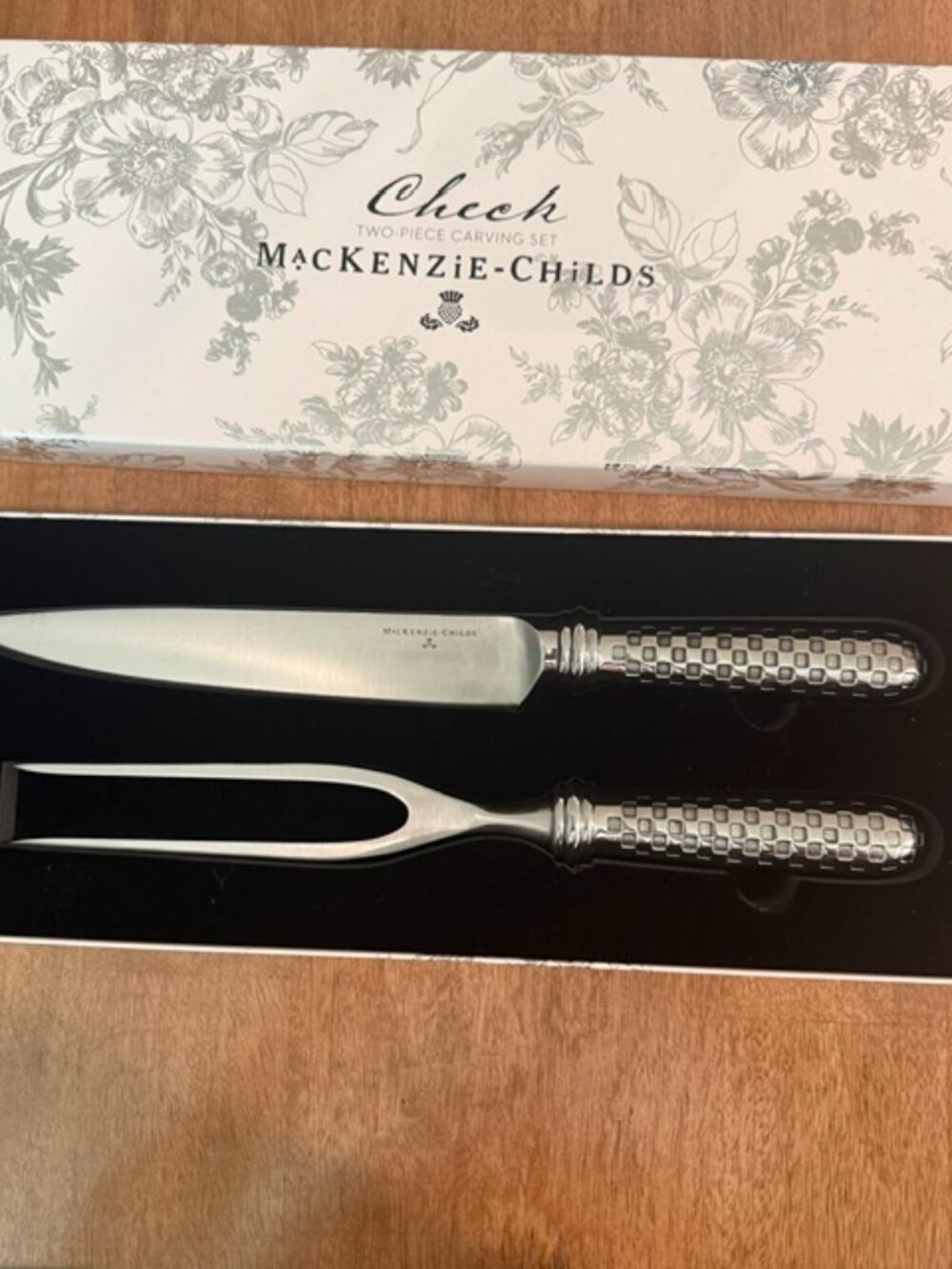 Makenzie Childs Two piece carving set